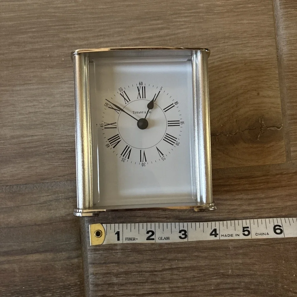 Tiffany & Co. Table Desk Clock Working Quartz Germany Inscribed on Top